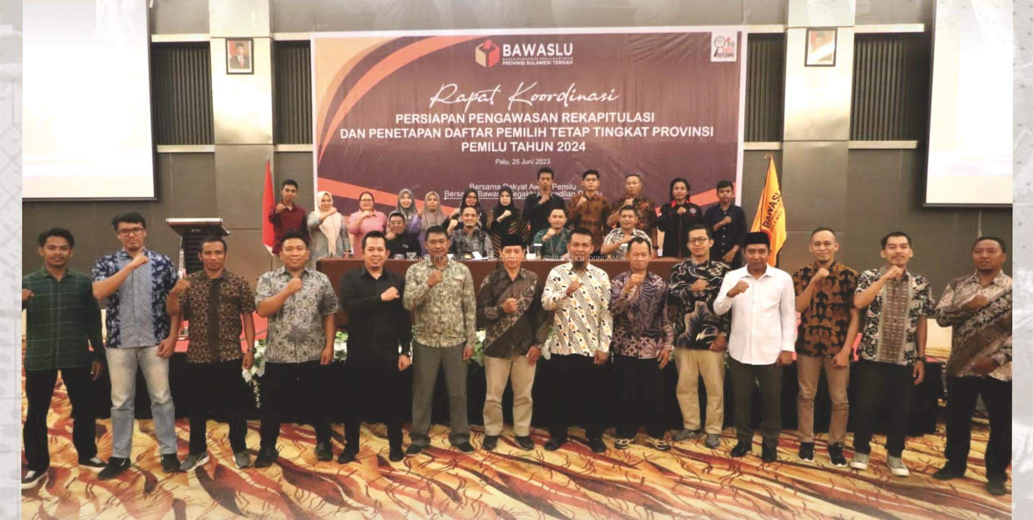 RAPAT KOORDINASI PERSIAPAN PENGAWASAN REKAPITULASI DAN PENETAPAN DAFTAR PEMILIH TETAP TINGKAT PROVINSI PEMILU TAHUN 2024