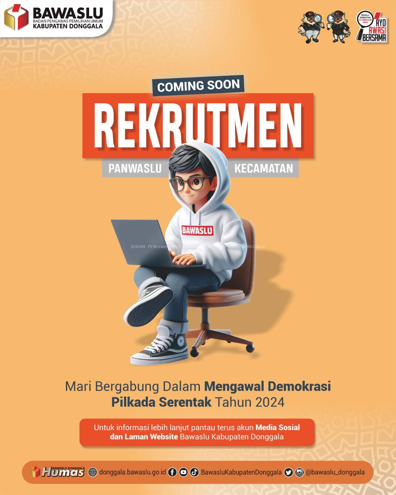 Open Rekrutmen Panwas Kecamatan se-Kabupaten Donggala Pada Pilkada Serentak 2024