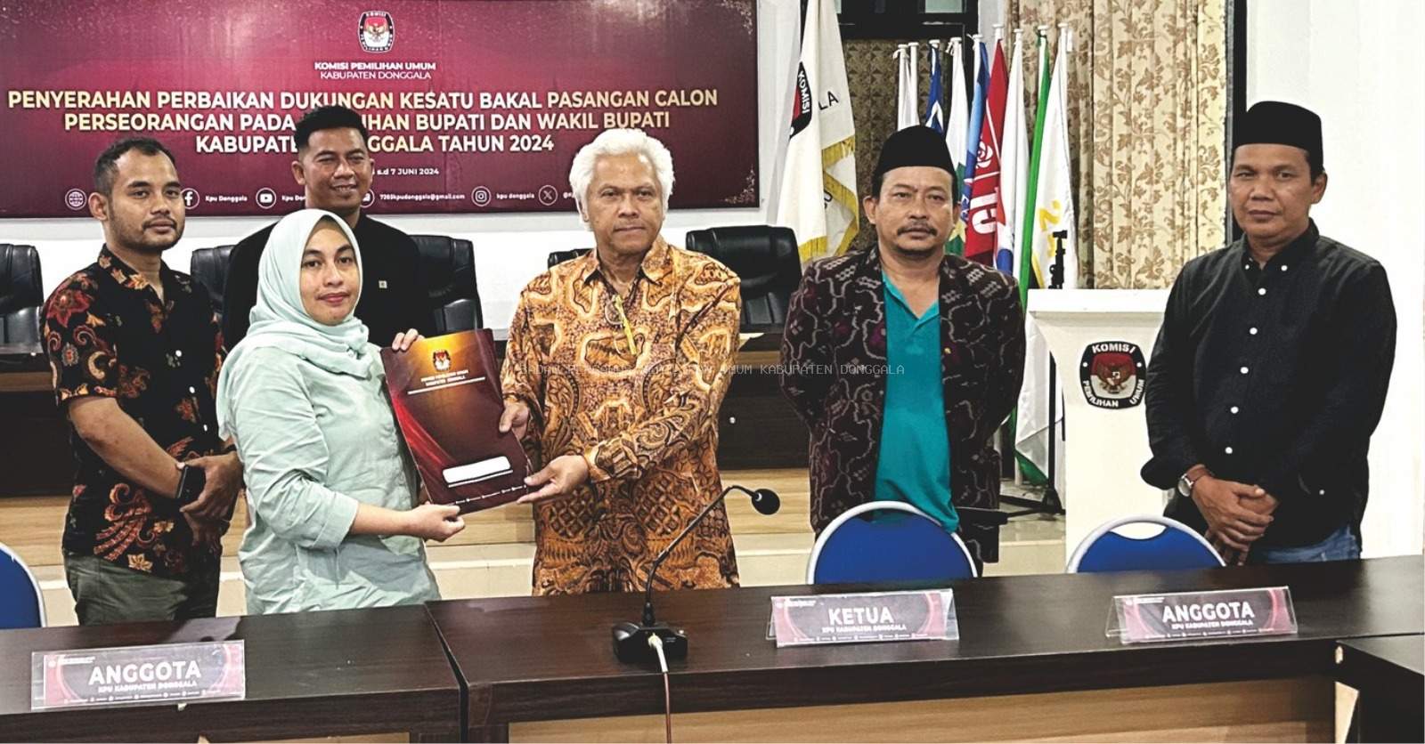 Pengawasan Melekat Penyerahan Syarat Dukungan Calon Bupati dan Wakil Bupati Donggala Pilkada 2024