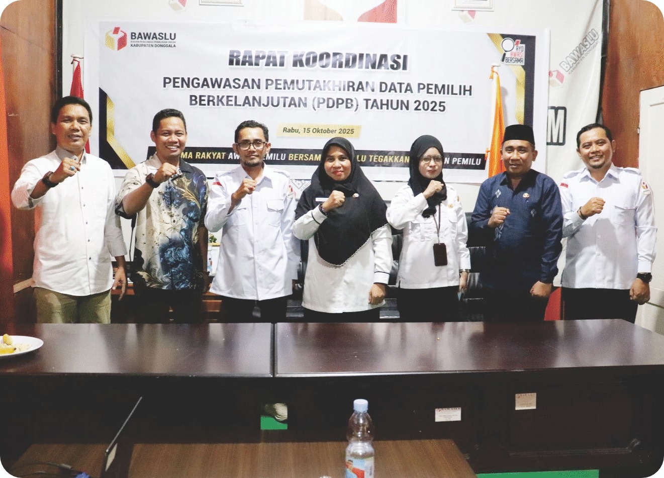 Bawaslu Kabupaten Donggala menggelar Rapat Koordinasi Pengawasan PDPB Tahun 2025, Rabu (15/10/2025).