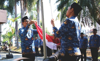 Bawaslu Donggala Hadiri Upacara Sumpah pemuda di Halaman Kantor Bawaslu Sulteng