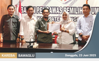  Ketua dan Anggota Bawaslu Donggala menerima kunjungan KPU Kabupaten Donggala pada Senin, 23 Juni 2025.